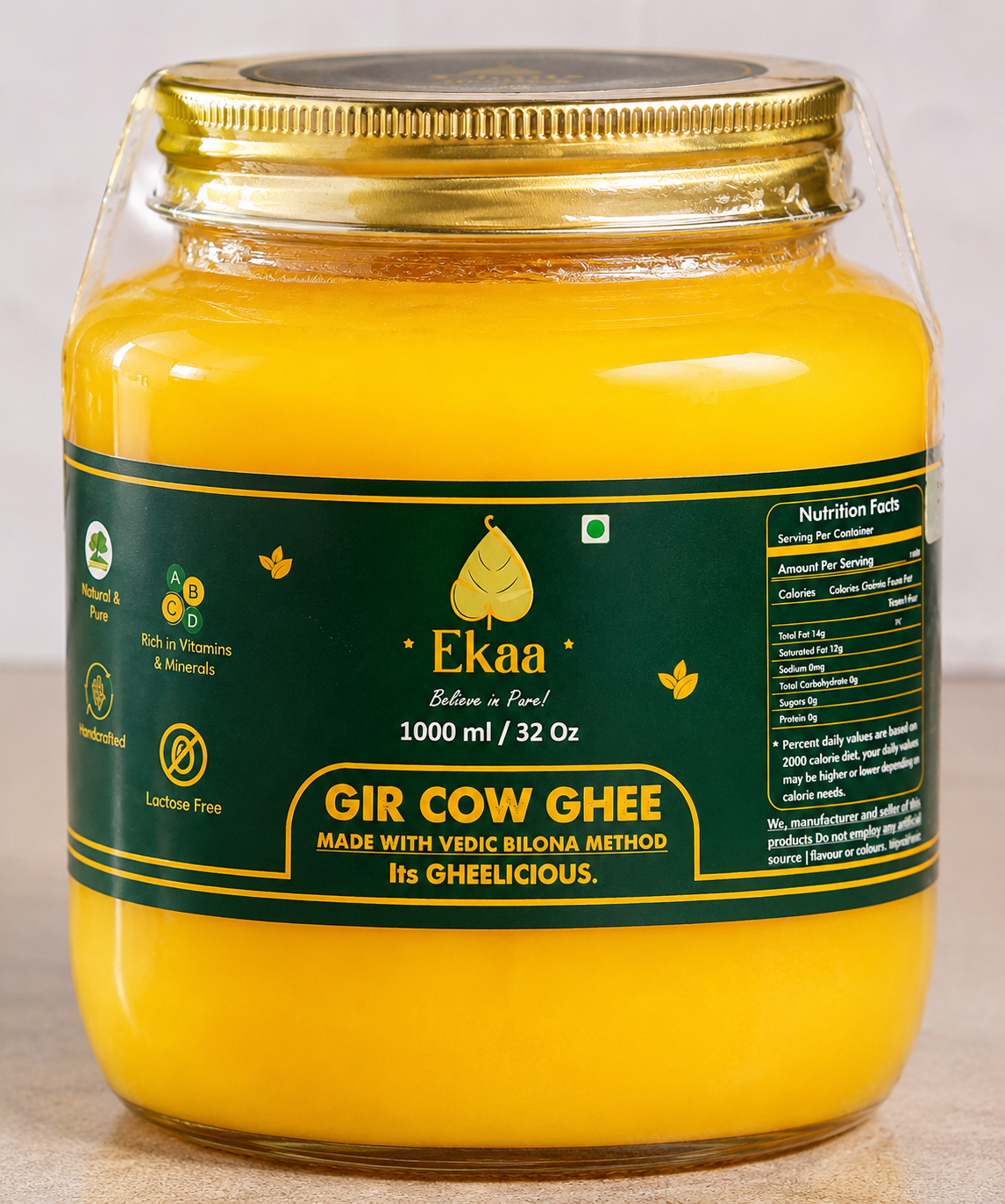 EKAA A2 Gir Cow Bilona Ghee