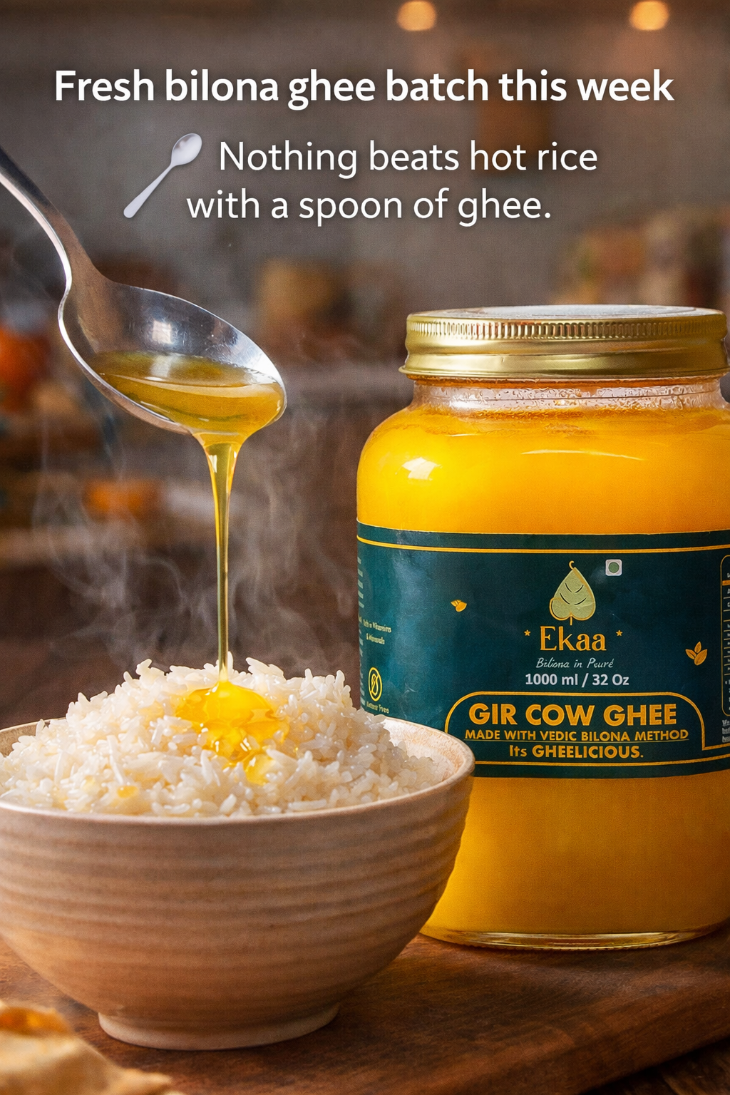 EKAA A2 Gir Cow Bilona Ghee